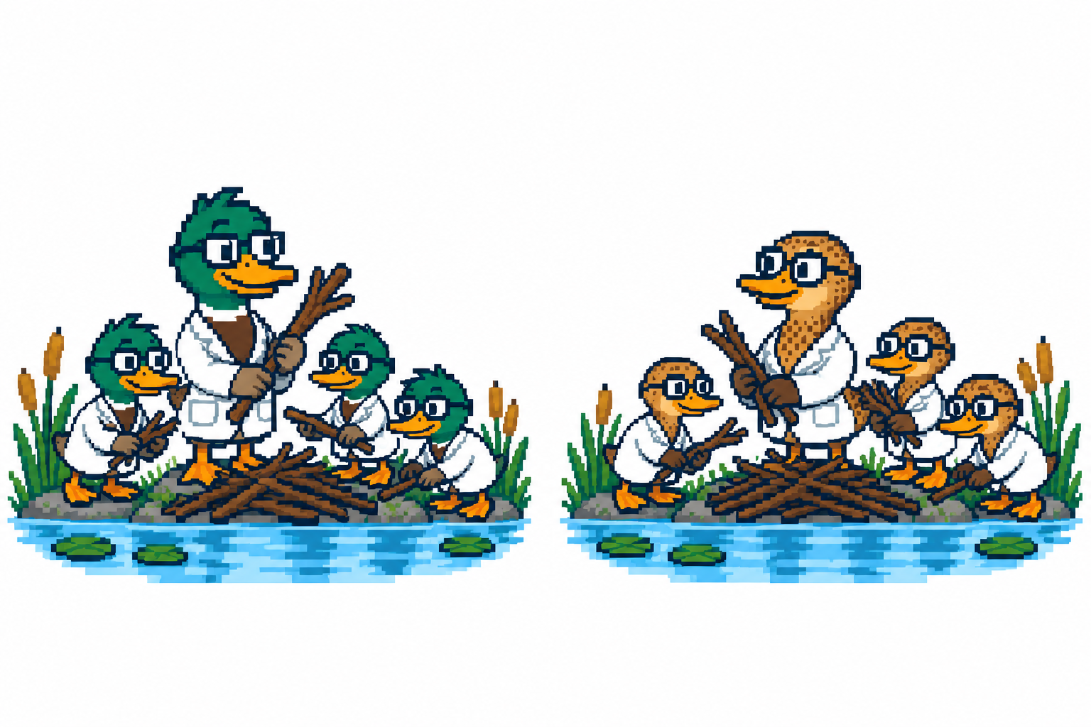 The drake's flock and the hen's flock