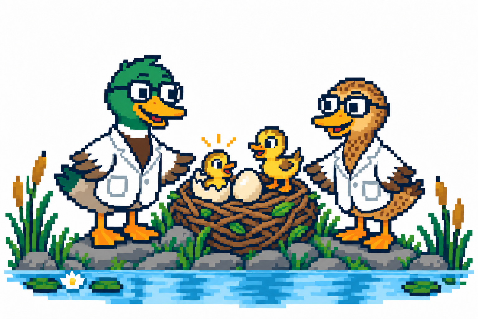 The nest is built and the first ducklings hatch